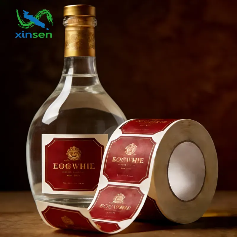 Flaskeetiketter med hvid spiritus